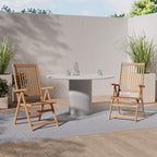 vidaXL 8X Solid Teak Wood Reclining Patio Chairs Garden Outdoor Balcony Backyard Terrace Lounge Dinner Dining Seating Home Furniture