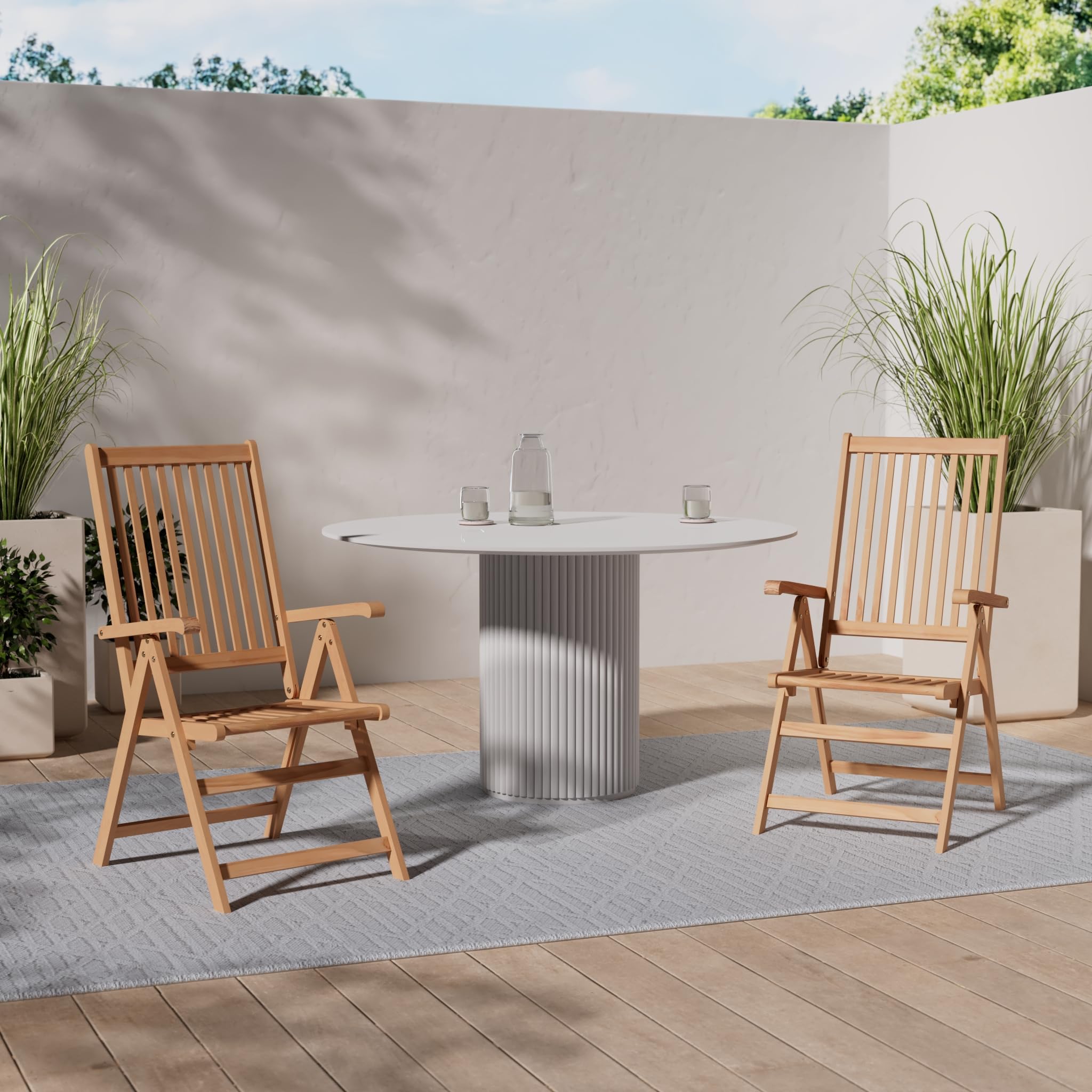 vidaXL 8X Solid Teak Wood Reclining Patio Chairs Garden Outdoor Balcony Backyard Terrace Lounge Dinner Dining Seating Home Furniture