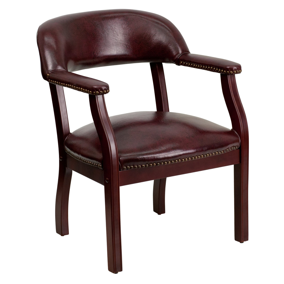 Flash Furniture Diamond Oxblood Vinyl Luxurious Conference Chair with Accent Nail Trim