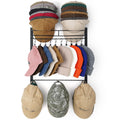 HYDERMUS Hat Rack for 45 Baseball Caps with 10 Clips 3 Tier Hat Organizer for Wall Multi-functional Hat Hanger Metal Hat Holder 