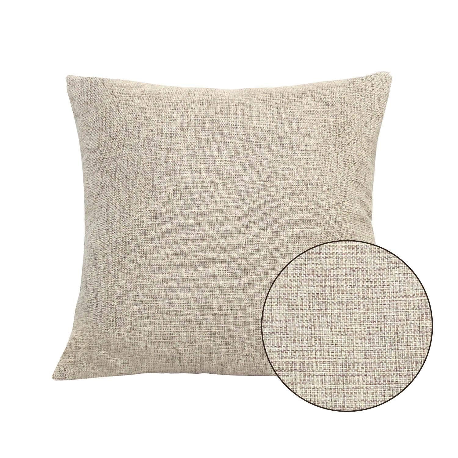 HomeRoots 100% Polyester Beige Tweed Square Accent Pillow