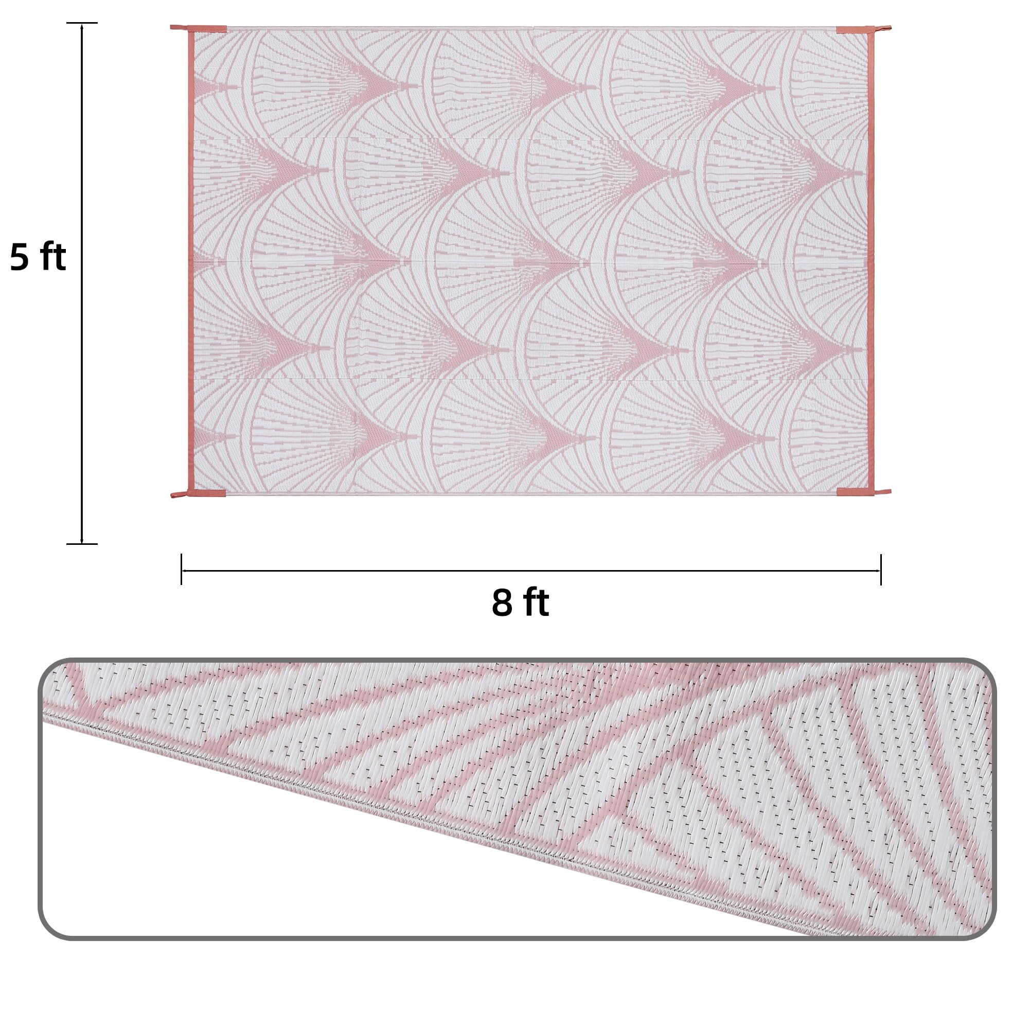 Boulder Bee Outdoor Rugs | Plastic Straw Rug | Waterproof Outdoor Camping Rugs | Quick Drying Picnic Rug | Sand Free Reversible
