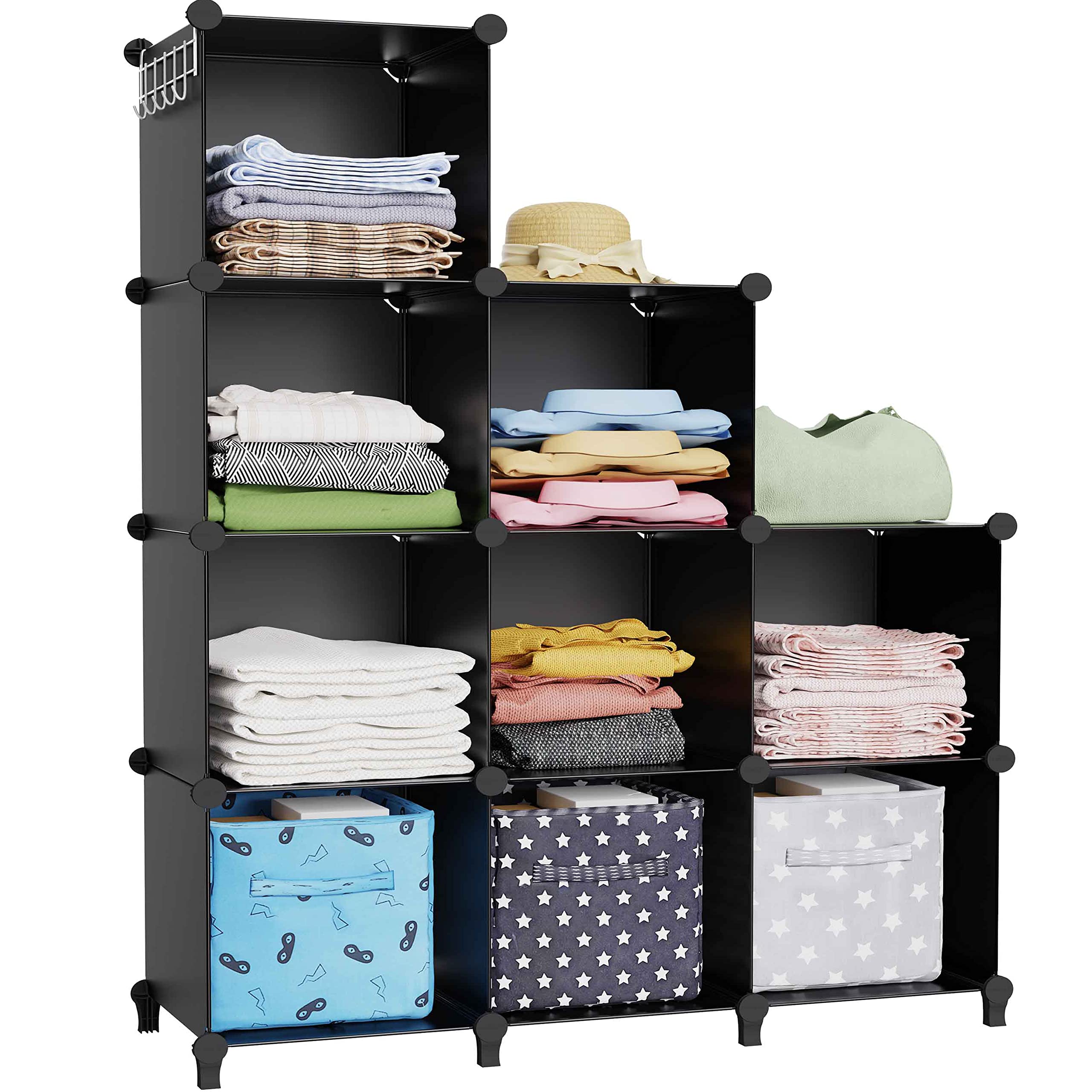 HOMIDEC Closet Organizer, 9-Cube Closet Organizers and Storage, Portable Closet Storage Shelves,Closet Organizer Storage Shelves