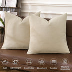 Phf 100% Cotton Waffle Throw Pillow Covers 24'X24', No Filling, 2 Pack Elegant Home Decorative Square Throw Pillow Covers For Bed Couch Sofa,Linen