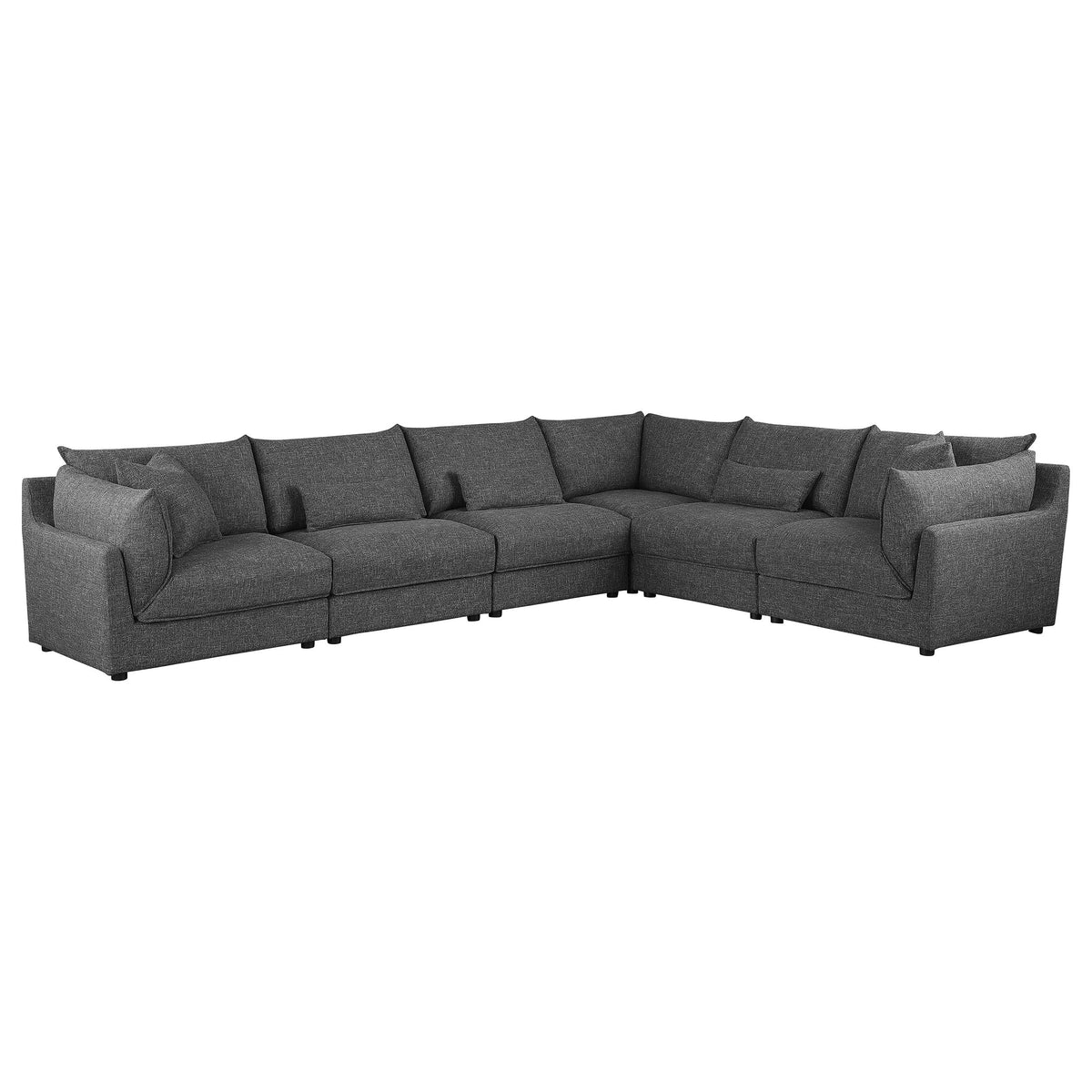 Coaster Sasha 6-Piece Sectional, Barely Black
