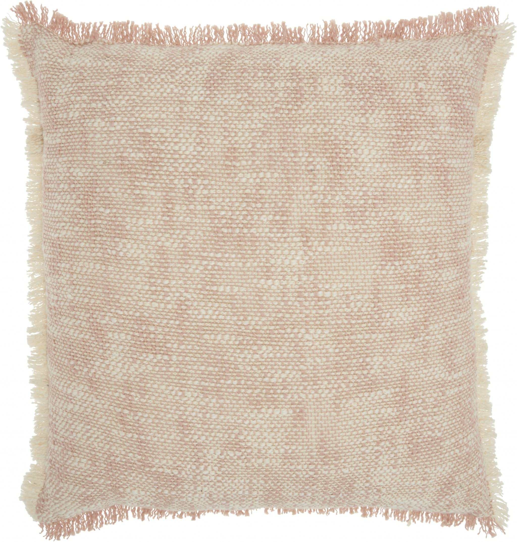 HomeRoots 100% Cotton Blush and Ivory Abstract Pattern Throw Pillow