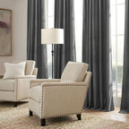 Ryb Home Velvet Blackout Curtains For Bedroom - Super Soft Room Darkening Curtains Thermal Insulated Drapes Heat Block Window Panels For Living Room, Wide 52 X Long 96, Grey, 2 Panels