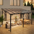 Aoxun 10 X 14 Gazebo, Wall Mounted Gazebos Pergola, Outdoor Patio, Large Wall-Mounted Heavy Duty Awnings For Patio, And Led Outd