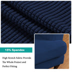 Turquoize Wingback?hair?overs 2 Piece?ing?hair?lipcover Stretch Slipcovers For Wingback Chairs Wing Chair Cover Spandex Jacquard Fabric With Elastic Bottom Non-Slip Furniture Cover, Navy