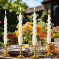 Zhengmy 4 Pcs Spiral Taper Candle Twisted Long Wax Candlestick Unscented Dinner Candle for Valentines Day Halloween Christmas H