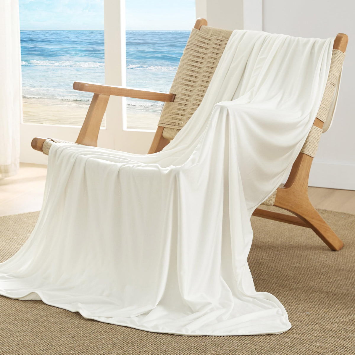 Bedsure Off White Cooling Blanket Twin Xl For Hot Sleepers - Spring Summer Blanket With Rayon Derived From Bamboo For Twin Size
