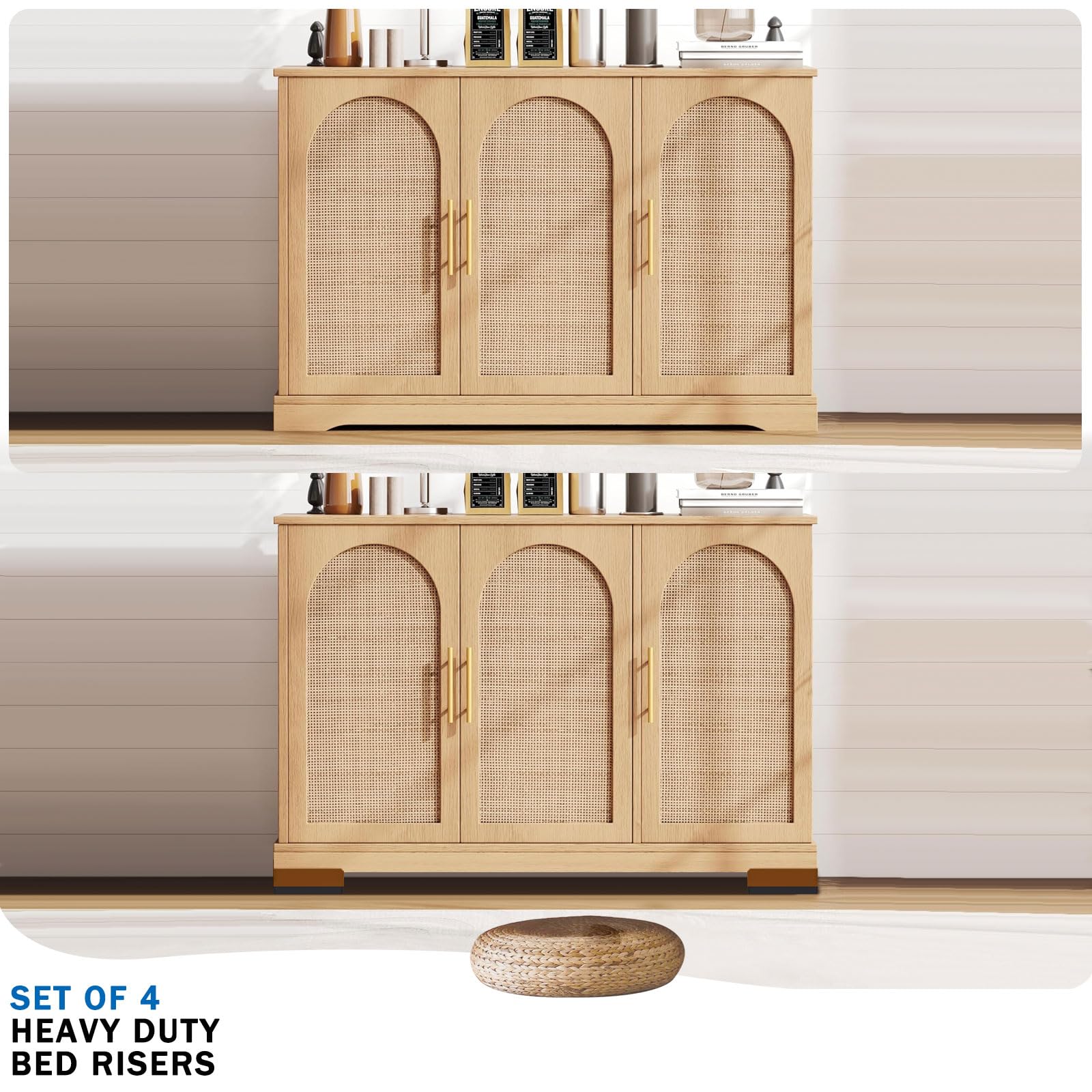 Annkut Furniture Risers 1.5 Inch, Rectangle Adjustable Risers Blocks For Bed Sofa Table And Couch Lifting,Heavy Duty Support Up