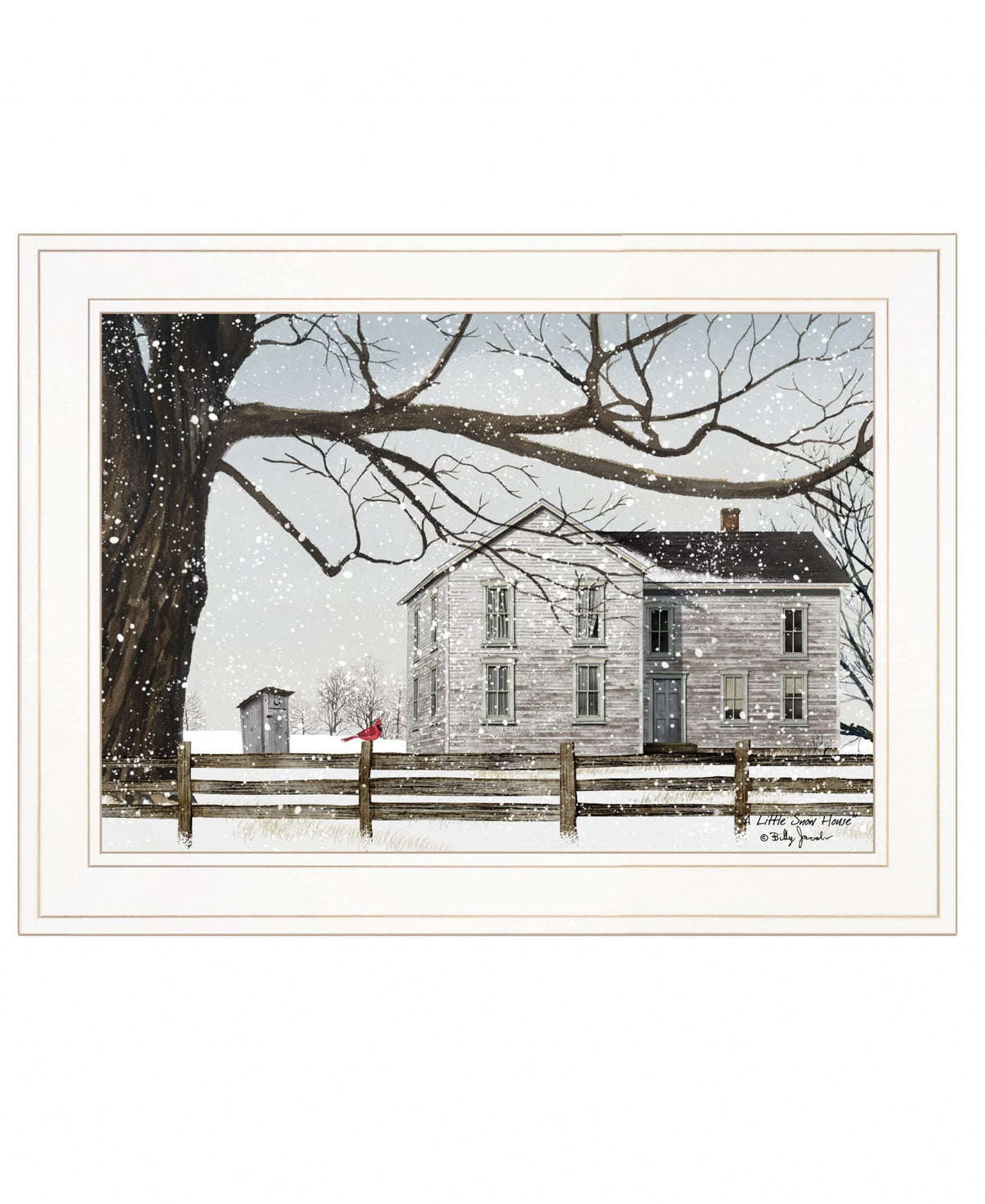 A Little Snow House 2 White Framed Print Wall Art