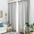 Melodieux Silver Gray Semi Sheer Curtains 108 Inches Long for Living Room Bedroom, Extra Long Linen Look Rustic Rod Pocket Sheer