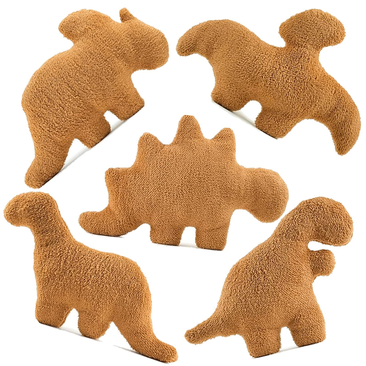 Lixzuch 5 Packs Dino Nugget Pillow Plush, Large Dinosaur Chicken Nugget Pillow Stuffed Animal Plush Toy, Dino Nugget Plush Dinos