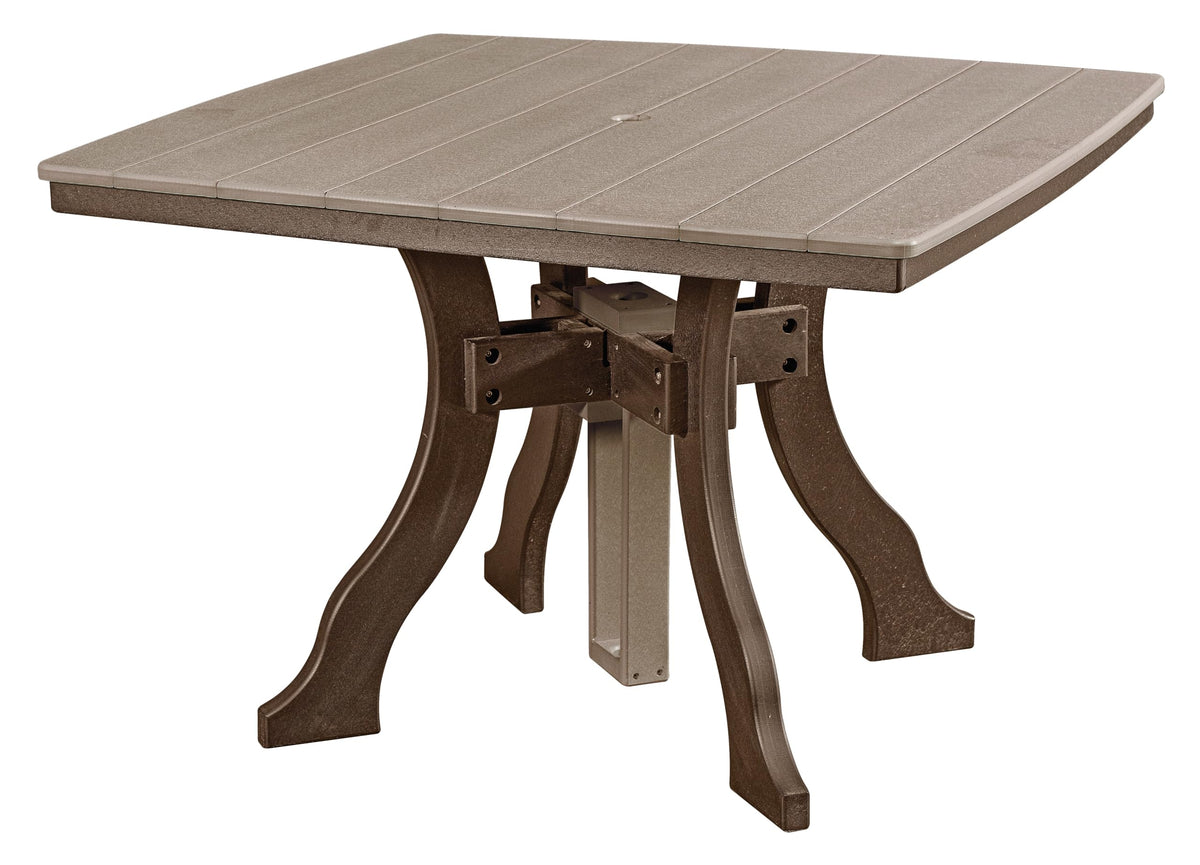 American Furniture Classics Dining Height Square Table, Weatherwood With Tudor Brown Base