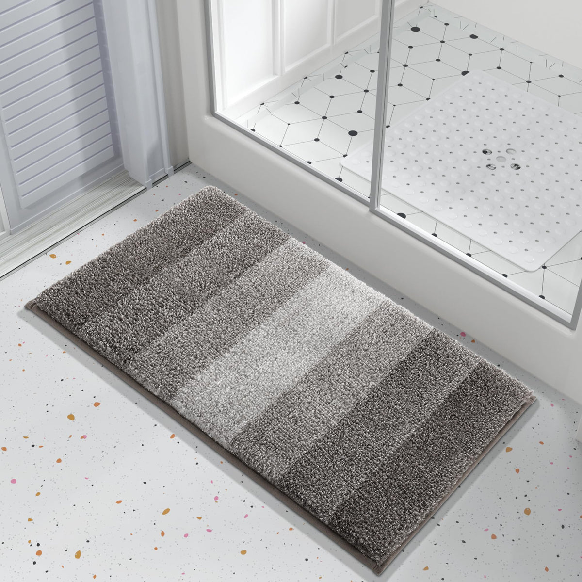 Yimobra Bathroom Rugs Mat, Luxury Soft Comfortable Plush Absorbent Microfiber Bath Rugs, Extra Thick Non Slip Shaggy Shower Rug,