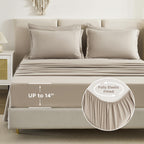 Litanika Comforter King Size Set Oatmeal - 7 Pieces Bed In A Bag King Beddding Comforter Sets, Plain Lightweight Bed Set With Co