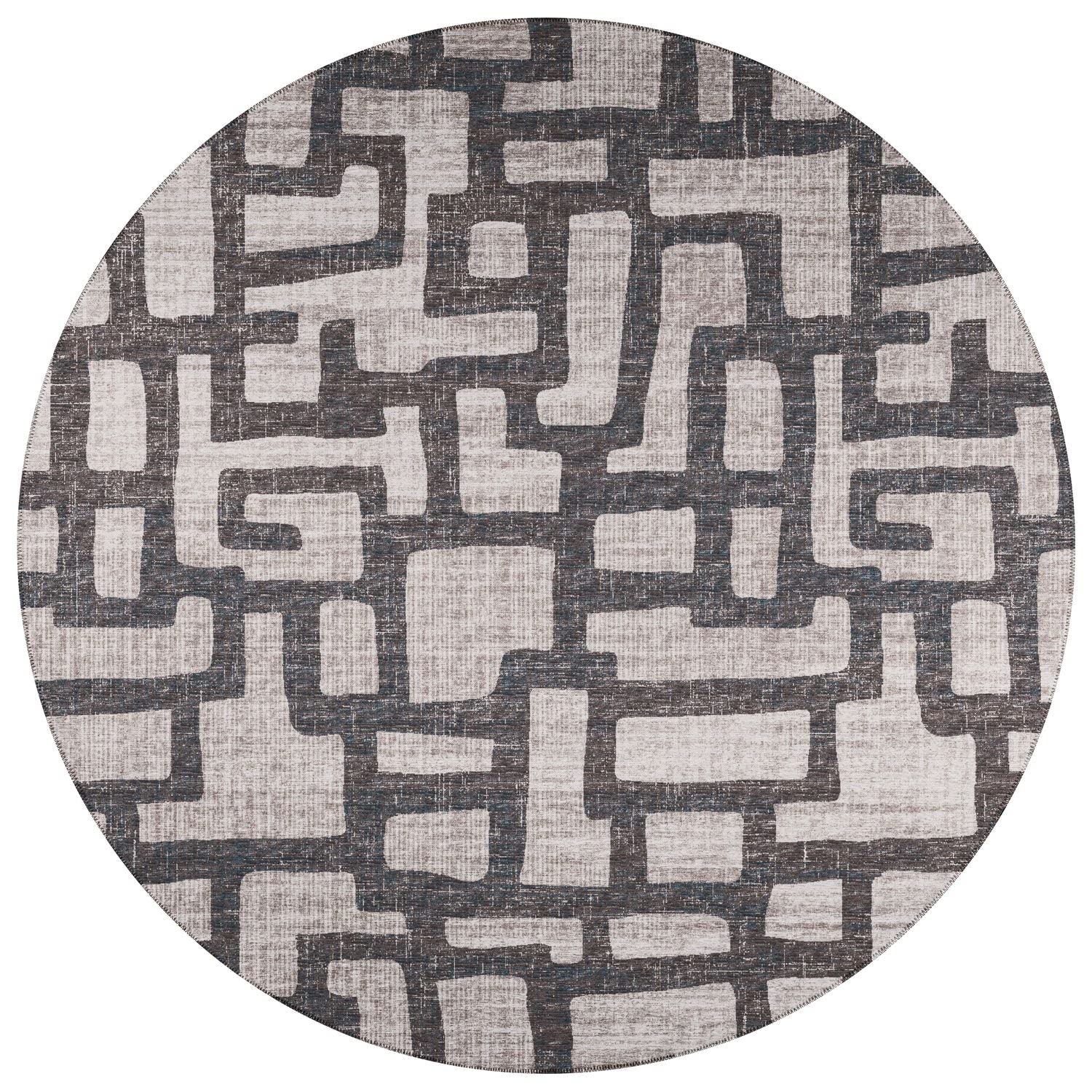 Sedona Sn4 Grey Contemporary Rug Round 6' X 6'