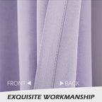 Mysky Home Light Purple Curtains For Girls Room Blackout Curtain For Bedroom Kitchen Windows, Grommet Top Room Darkening Curtains, Thermal Insulated Curtain, 1 Curtain Panel, 42 X 45 Inch, Lilac