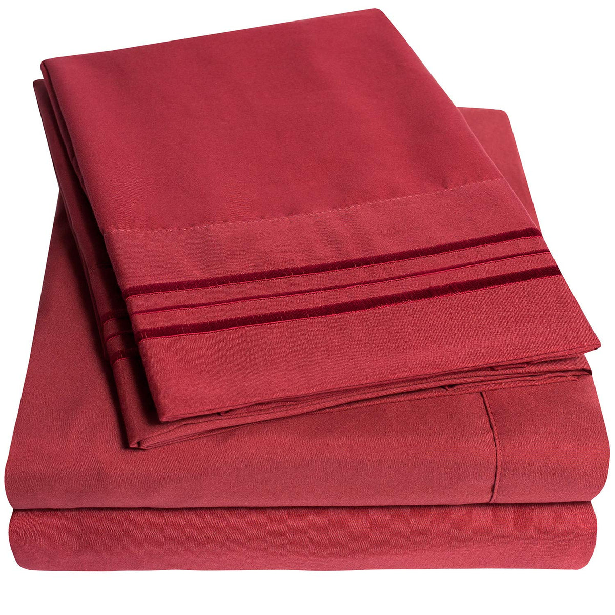 1500 Supreme Collection King Sheet Sets Burgundy - Luxury Hotel Bed Sheets And Pillowcase Set For King Mattress - Extra Soft, El