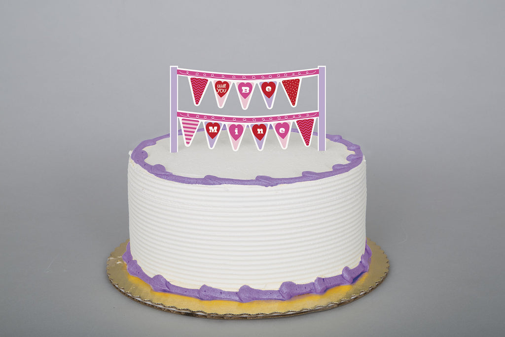 Unique 62630 Valentine'S Day Cake Bunting Topper, 1Ct, Multicolor