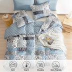 Phf Ultra Soft Floral Duvet Cover Twin Size, Printed Boho Bedding Set 2 Pieces, Comfy Farmhouse Reversible Paisley Pattern Duvet