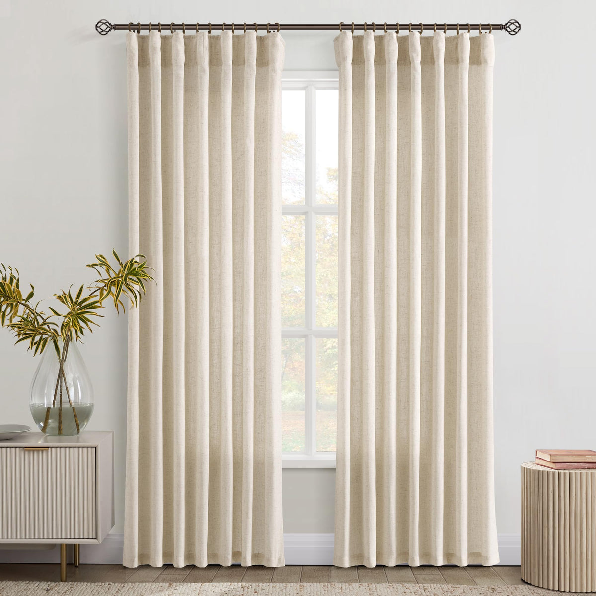 Joywell Doorway Curtains 80 Inch Long Privacy Closet Door Curtains Room Divider Draperies Bedroom Window Treatment Curtain Beige Sheer Linen Drapes 108 Inches Long 2 Panels Set Back Tab Tan Camel
