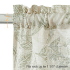 Jinchan Floral Kitchen Curtains 36 Inch Linen Tier Curtains Farmhouse Cafe Curtains Country Botanic Small Window Curtains Rod Po