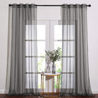 Nicetown Sheer Curtains 108' Extra Long - Grommet Top Soft Voile Texture Window Draperies For Villa/Cottage (108' Wide Total 2