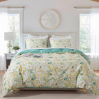 Honeilife Duvet Dover King Size - 100% Cotton Comforter Cover Floral Duvet Cover Sets, Botanical Duvet Cover With Zipper Closure