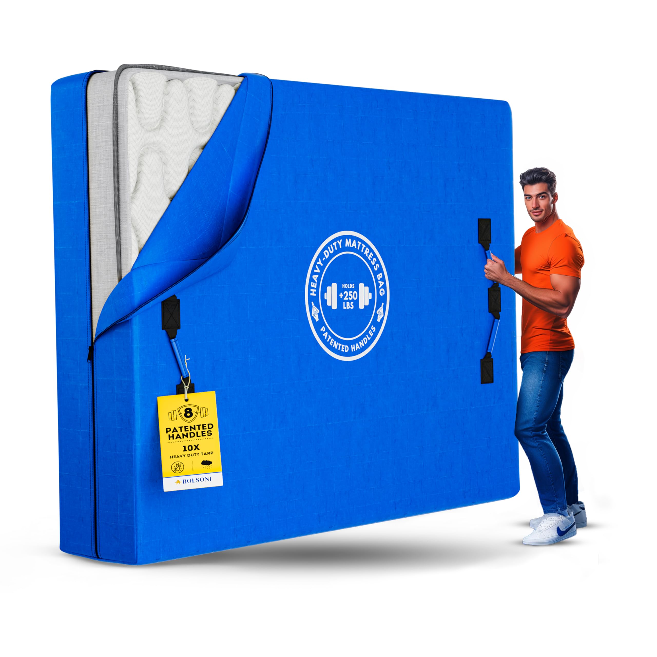 Mattress Bags For Moving And Storage | Extra Thick Heavy Duty Reusable Mattress Cover Protector Tarp With Premium Strong Zipper