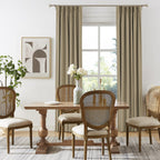 Dualife Taupe Blackout Pinch Pleated Curtains For Bedroom 120 Inch Length, Linen Blended Farmhouse 100% Blackout Thermal Insulat