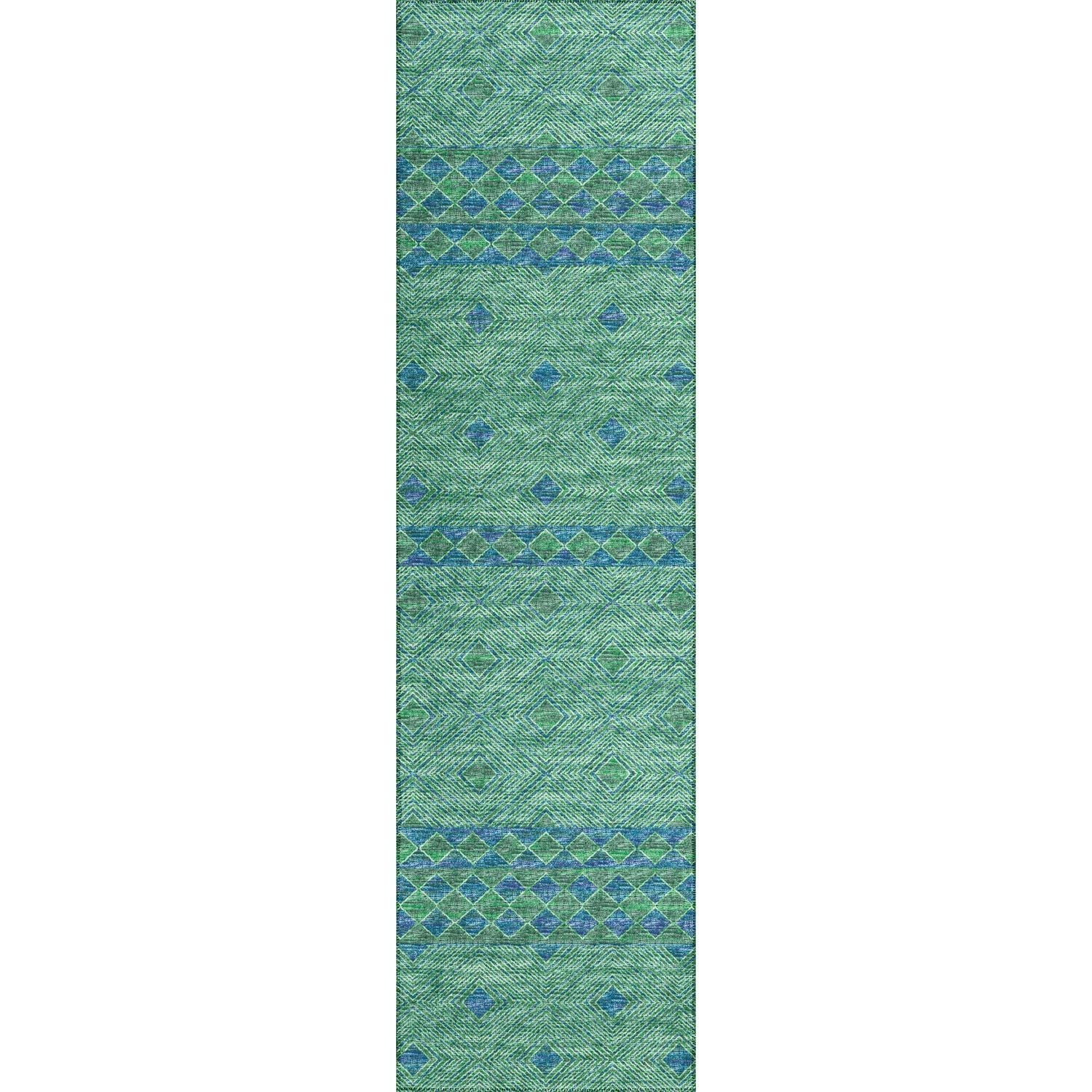 Sedona Sn1 Green Transitional Rug Runner 2' 3" X 10'