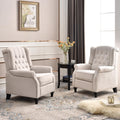Ebello 2 Pcs Pushback Recliner Chairs, Fabric Armchair Push Back Recliner With Rivet Decoration, Single Sofa Accent Chair For Li
