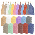 PEDOBALI 120 Pcs Washcloths Bulk 12 x 12 Inch Multicolor Facial Towels Microfiber Soft Wash Rags Quick Drying Bathroom Wash Clot