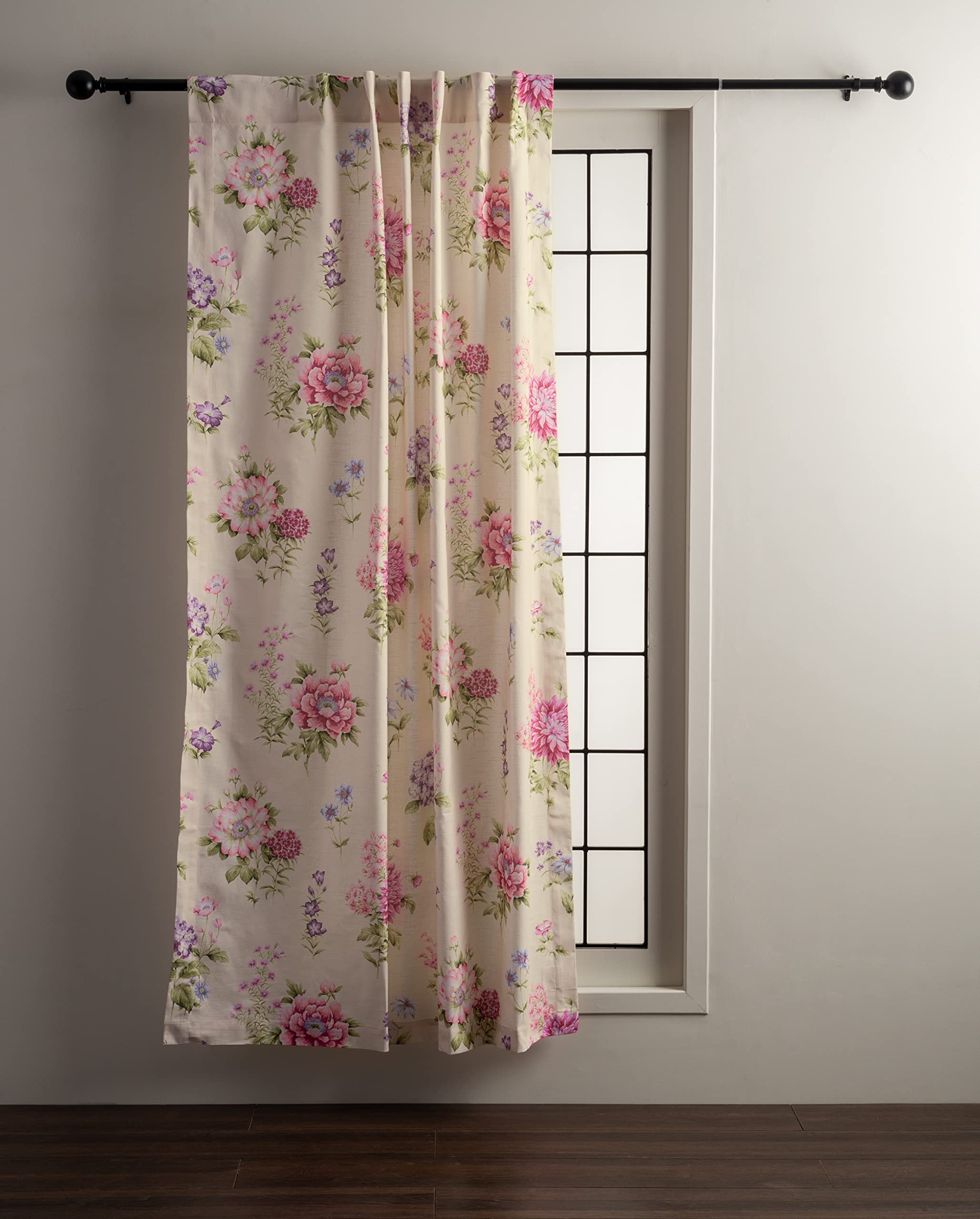 Maison d' Hermine Curtain 100% Cotton 50''x96'' Curtains 1 Panel Easy Hanging with a Rod Pocket & Loop for Kitchen, Bedrooms & O