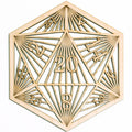 Fourth Level MFG 12 D20 Wood Wall Art, DND Artwork 2D 20-Sided Dungeon Die, Hanging Home Decor, Board Game Art