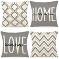 Ycoll Farmhouse Pillow Covers 16X16 Set Of 4 Throw Pillow Covers Rustic Linen Decorative Pillows Square Cushion Covers For Couch