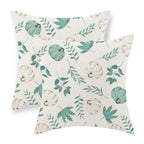 Gohdiwh Fall Pillow Covers 18x18 Set of 2 Aqua Green White Pumpkin Maple Leaves Pillowcase for Home Fall Decor Throw Pillow Cove