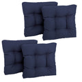 Blazing Needles Indoor/Outdoor Square Tufted Chair Cushion, 19 x 19, Azul 4 Count