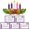 Refrigerator Advent Wreath Candle Cutout Christmas Love Peace Hope Joy Jesus Cutout for Kids Religious Advent Decoration (Adhesi