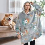 Fiosnow Glow In The Dark Football Blanket Hoodies For Women And Men Adult Oversize Wearable Blanket Hoodies For Soft And Warm