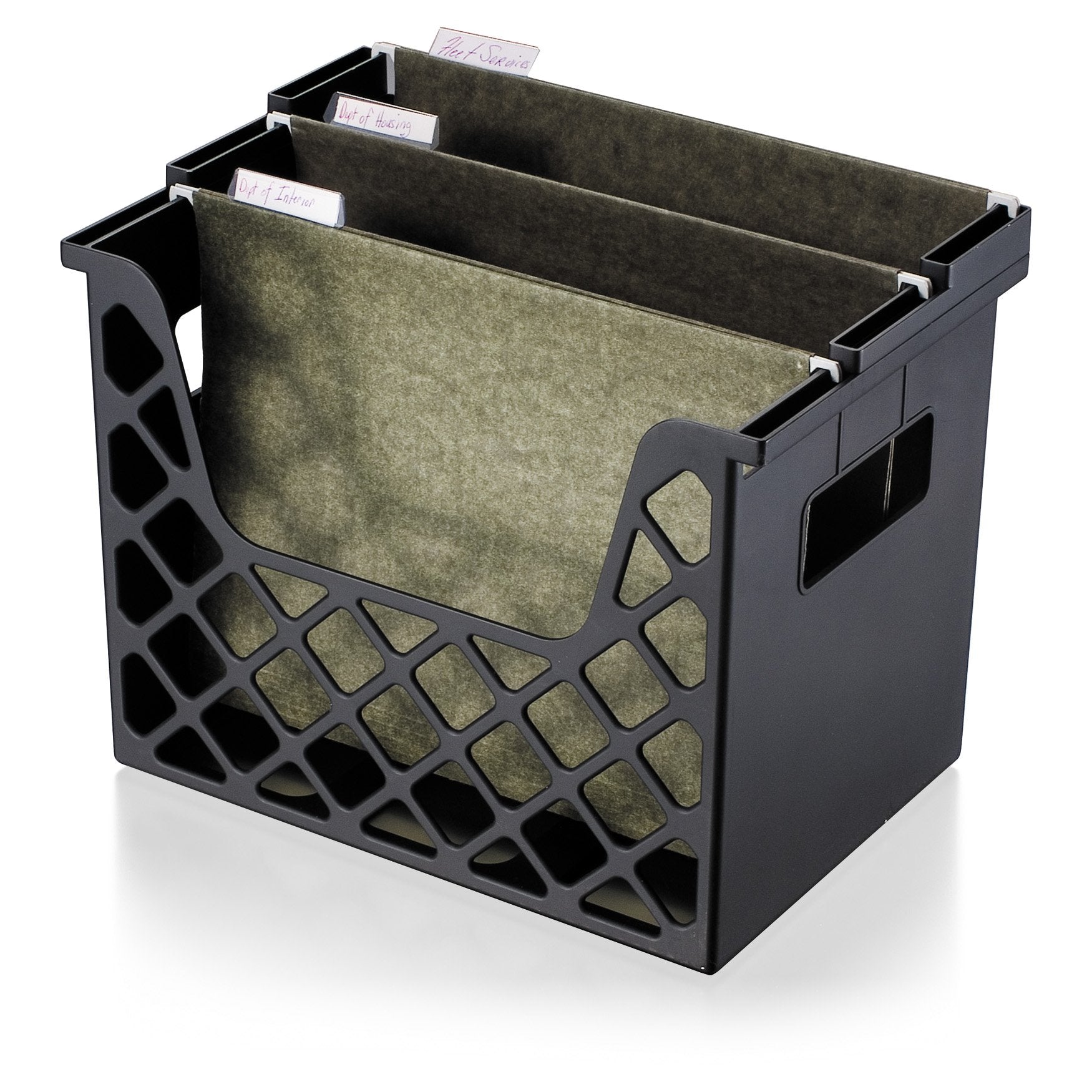 Officemate Recycled Desktop File Organizer, Black, 1 Organizer (26162), 13-1/4 X 8-5/8 X 10-3/4 In
