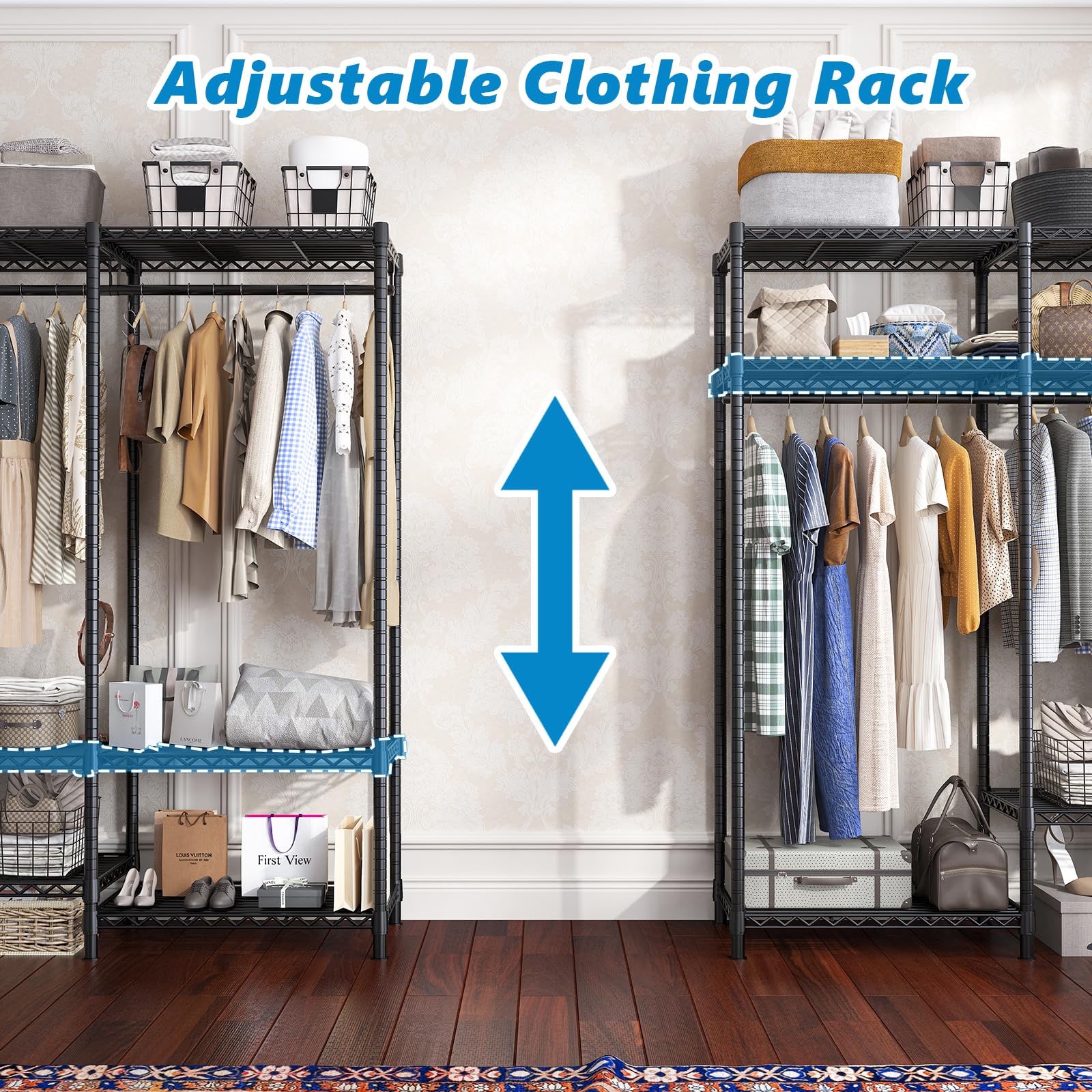 Raybee Heavy Duty Clothes Rack With Cover 800 Lbs Clothing Racks For Hanging Clothes Portable Closet Freestanding Wadrobe Closet