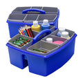 Storex Large Classroom Caddy With Cups, 13 X 11 X 6.575 Inches, Blue, Case Of 2 (00985U02C)