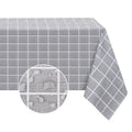 Romanstile Rectangle Plastic Tablecloth, 100% Waterproof Oil-Proof Checkered Pvc Table Cloths, Heavy Duty Vinyl Table Covers For Dining, Camping, Picnic, Outdoor - 54 X 78 Inch, Grey