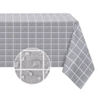 Romanstile Rectangle Plastic Tablecloth, 100% Waterproof Oil-Proof Checkered Pvc Table Cloths, Heavy Duty Vinyl Table Covers For Dining, Camping, Picnic, Outdoor - 54 X 78 Inch, Grey