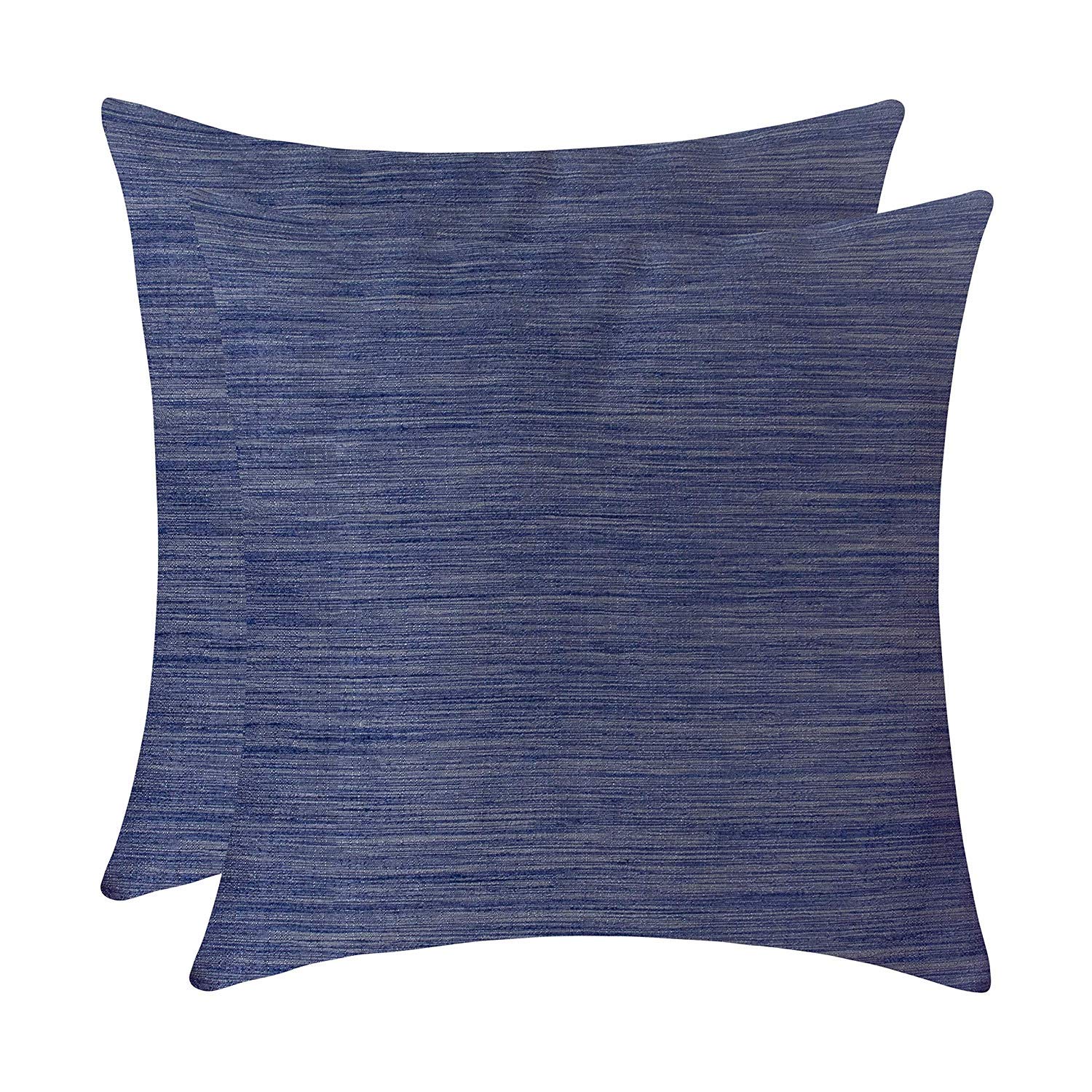 The White Petals Dark Blue Euro Pillow Covers - Luxurious, Elegant & Decorative (26X26 Inch, Pack Of 2)