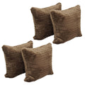 Blazing Needles Square Faux Fur Throw Pillows, 17", Dainty Mocha 4 Count